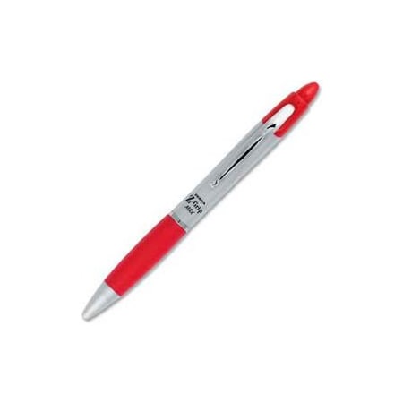 Zebra Pen Zebra Z-Grip Max Retractable Pen, 1.0mm, Silver Barrel, Red Ink, Dozen 22430
